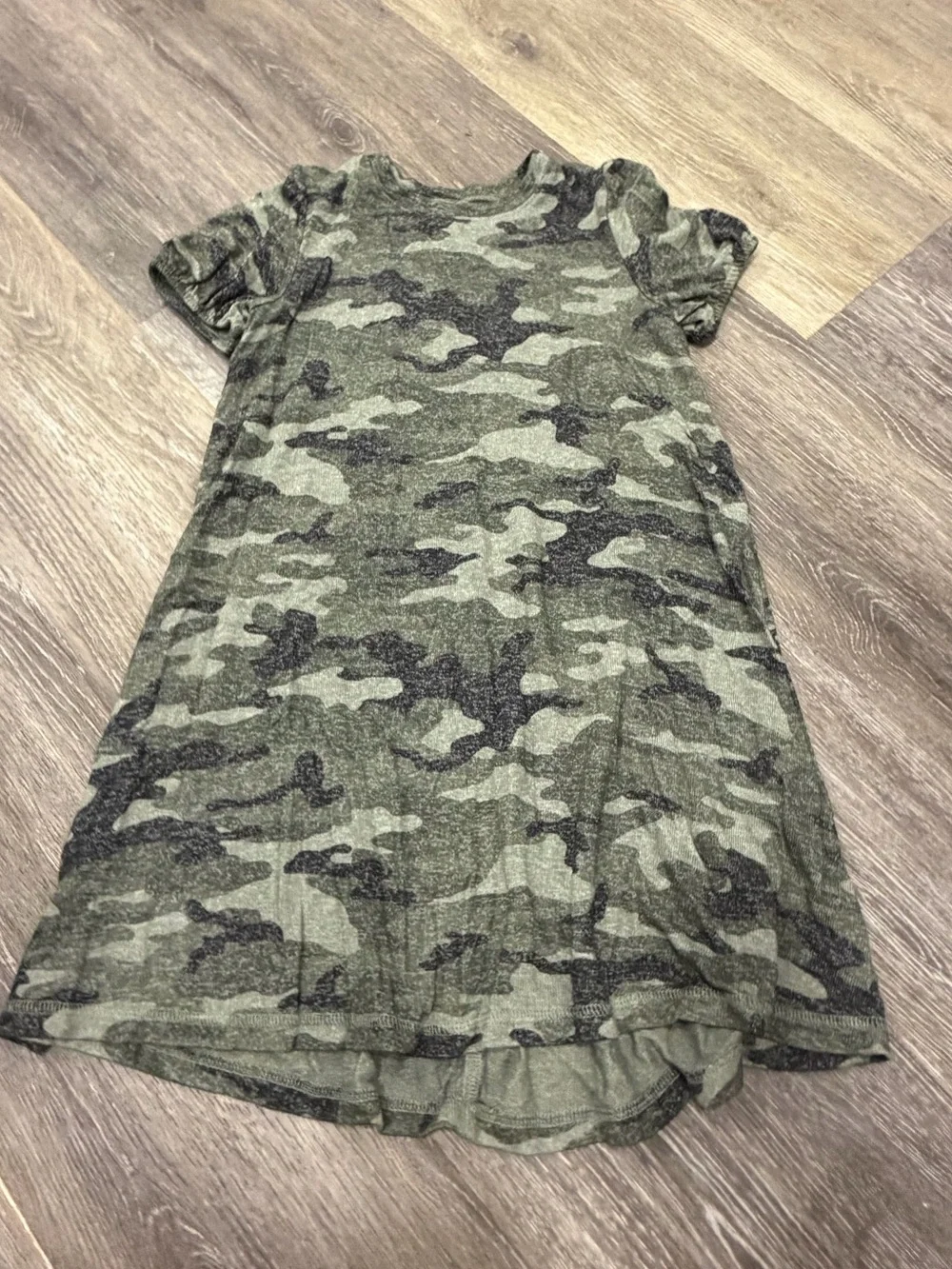 GAP Girls' Green Camo Short Sleeve Dress